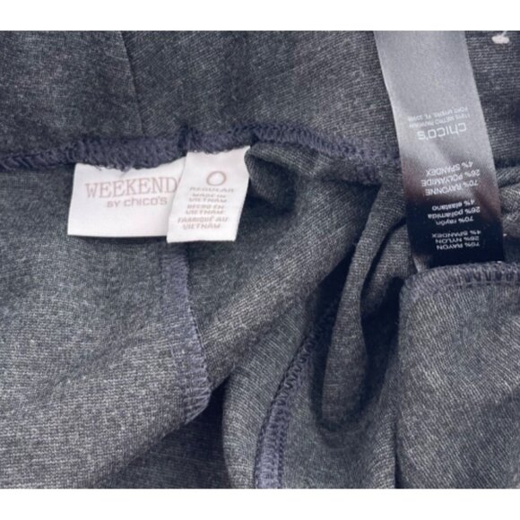 WEEKENDS by Chico's size 0 Small Pull On Knit Pants Stretch Gray Straight leg - Picture 2 of 6